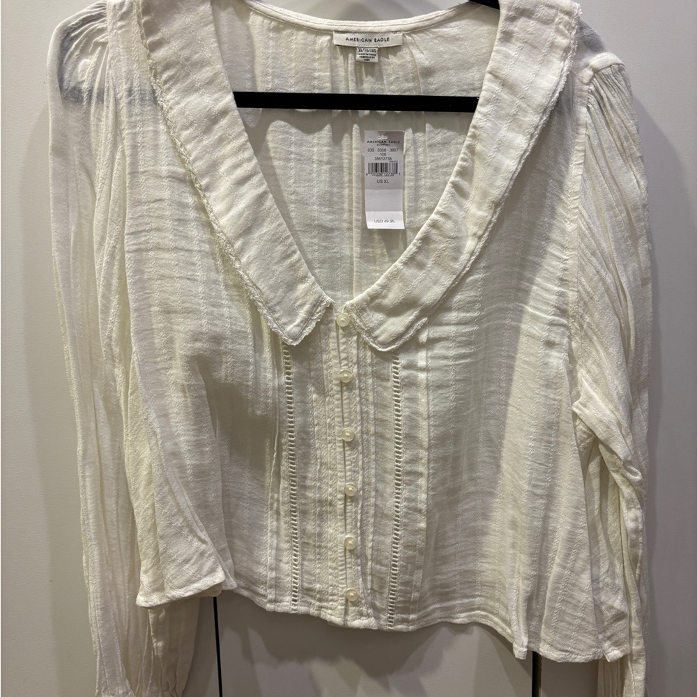 American Eagle Chelsea Collar Button-Up Blouse